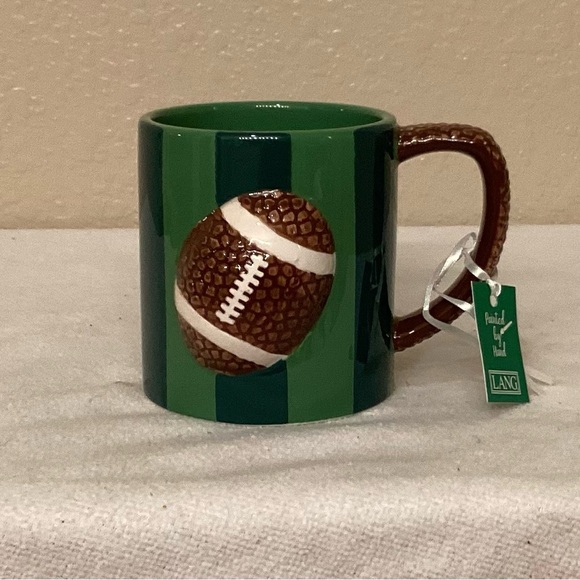 Lang Hand Painted Embossed Football Mug - Picture 1 of 4